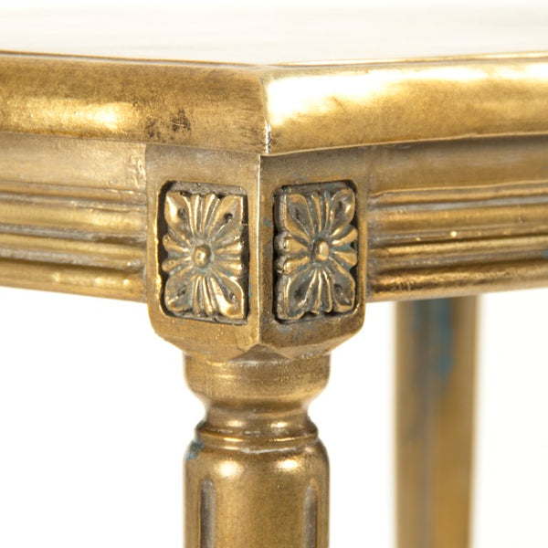 Zentique Burkett Iron End Table with Refined Metal Finish — Sturdy Compact Accent Table 27"W x 30.25"H ELF150520