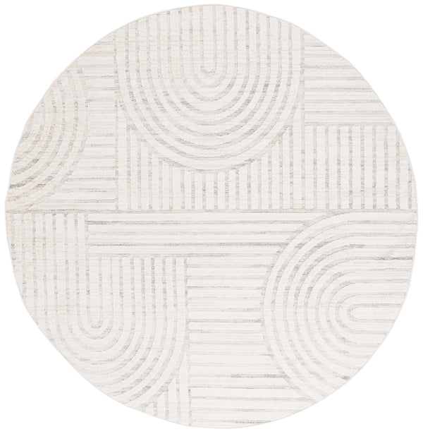 Safavieh Elmhurst 6'7" Round Area Rug In Ivory And Grey - Modern Geometric Design For Elegant Spaces Ivory ,Grey 42% Polyester,27% Jute,26% Polypropylene,5% Latex Elh562a-7r