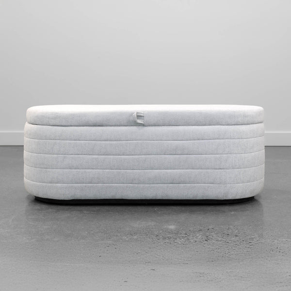 Lh Imports Elio Storage Bench - Platinum: Stylish Pine Wood Frame, Cozy Upholstery & Smart Storage Solution Grey Metal,Foam,100% Polyester Fabric Eli016-plt