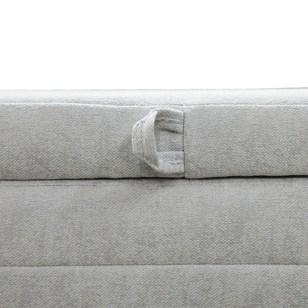 Lh Imports Elio Storage Ottoman - Stylish Platinum Upholstered Design With Hidden Storage & Ventilation Grey Metal,Foam,100% Polyester Fabric Eli024-plt