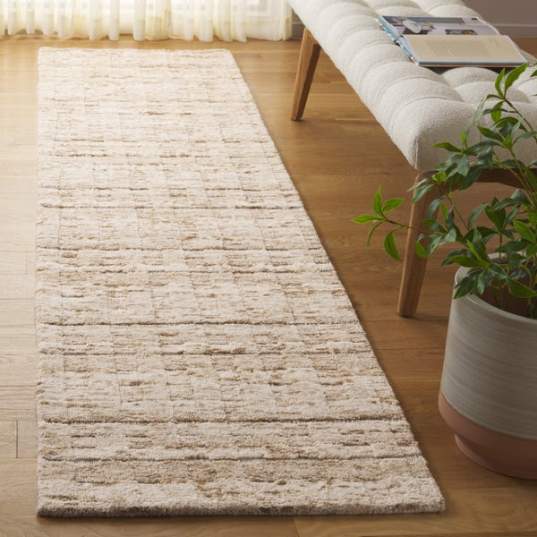 Safavieh Element Hand Loomed Wool Runner Rug Abstract Neutral Beige Hallway Entryway Accent ELM501B-29