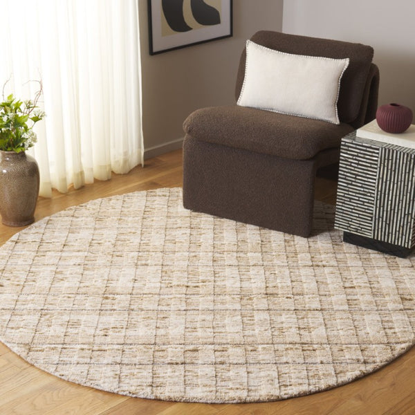 Safavieh Element Hand-Loomed Wool Round Rug Abstract Artisan Weave for Living Room Decor ELM501B-6R