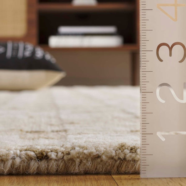 Safavieh Element Hand Loomed Wool Area Rug Abstract Beige Textured Pile for Living Rooms ELM501B-8