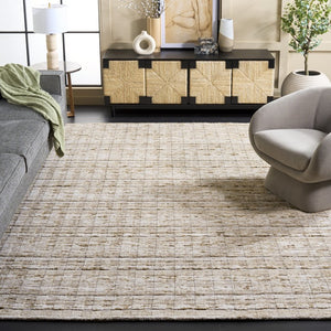 Safavieh Element Hand Loomed Wool Area Rug Abstract Beige Textured Pile for Living Rooms ELM501B-8