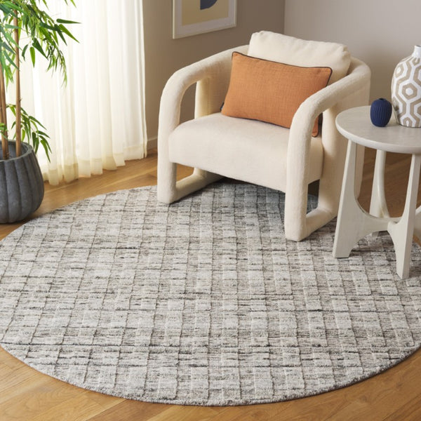 Safavieh Element Abstract Grey Hand Loomed Wool Round Rug for Modern Living Spaces ELM501F-6R