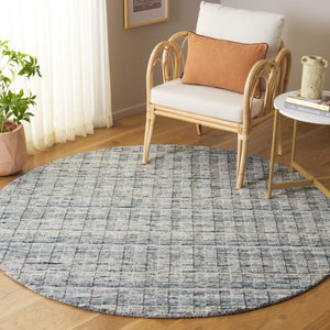 Safavieh Element Hand Loomed Wool Round Rug Abstract Grey Teal Modern Living Room Accent ELM501G-6R