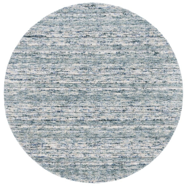 Safavieh Element Hand Loomed Wool Round Rug Abstract Teal Beige for Living or Bedroom ELM501J-6R