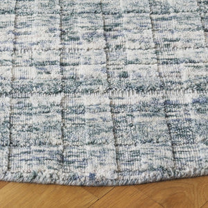 Safavieh Element Hand Loomed Wool Round Rug Abstract Teal Beige for Living or Bedroom ELM501J-6R