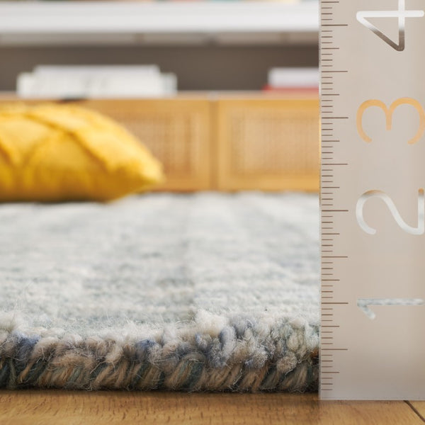 Safavieh Element Hand Loomed Wool Abstract Area Rug in Teal and Beige for Modern Living ELM501J-8