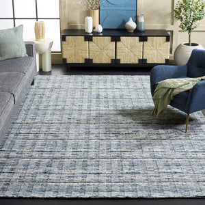 Safavieh Element Hand Loomed Wool Abstract Area Rug in Teal and Beige for Modern Living ELM501J-8