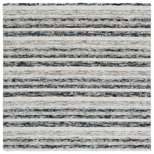 Safavieh Element Hand Loomed Wool Square Rug Abstract Navy Ivory Low Pile Living Room Accent ELM501N-6SQ