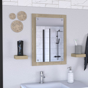 English Elm Vanguard Light Pine Bathroom Mirror Frame - Beige Particle Board Looking Glass, Durable Modern Accent B07092005