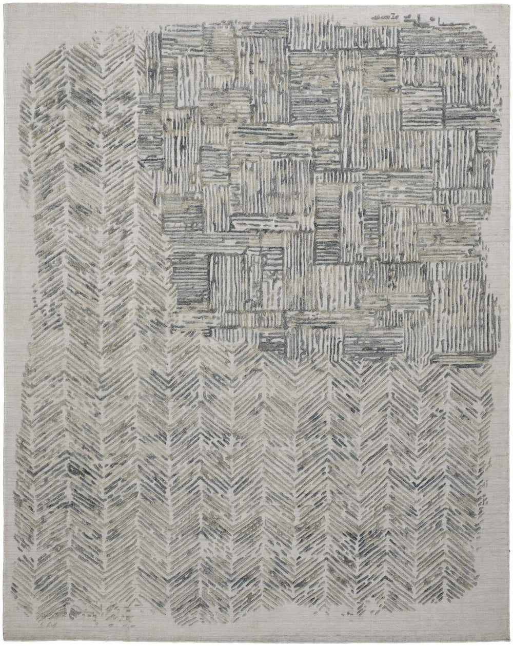 Feizy Rugs Elias Handwoven Abstract Wool Viscose Area Rug for Modern Living Rooms and Bedrooms ELS6891FGRN000G00