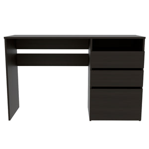 English Elm Dublin Three Drawer Computer Desk with One Shelf, Spacious 47.4" Work Surface and Hidden Storage Space Black 51.6 L x 20.5 W x 5.5 H B20091905