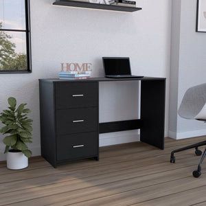 English Elm Writing Desk with 3 Spacious Drawers and 47" Wide Top – Sleek Professional Home Office Solution Black 51.18 L x 20.47 W x 5.91 H B097132907