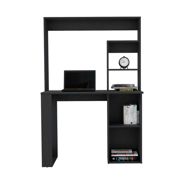 English Elm Writing Desk with 3 Spacious Drawers and 47" Wide Top – Sleek Professional Home Office Solution Black 44.48 L x 22.44 W x 4.72 H B097132998