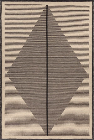 Chandra Rugs Hand-woven Eco-friendly Contemporary Rug - Stunning Recycled Polyester For Chic Home Décor Upgrade! Beige,Black Recycled Polyester Ely51600-576