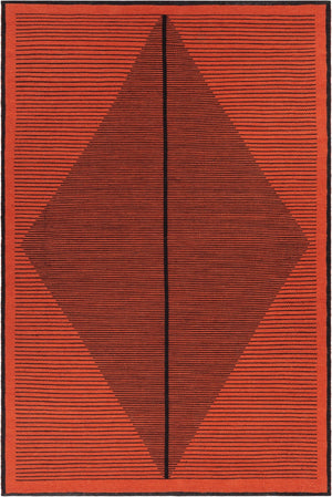 Chandra Rugs Hand-woven Eco-friendly Contemporary Rug - Unique Patterns To Elevate Your Home Décor Elegance Rust,Black Recycled Polyester Ely51603-576