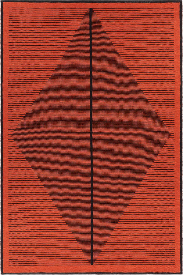 Chandra Rugs Hand-woven Eco-friendly Contemporary Rug - Unique Patterns To Elevate Your Home Décor Elegance Rust,Black Recycled Polyester Ely51603-576