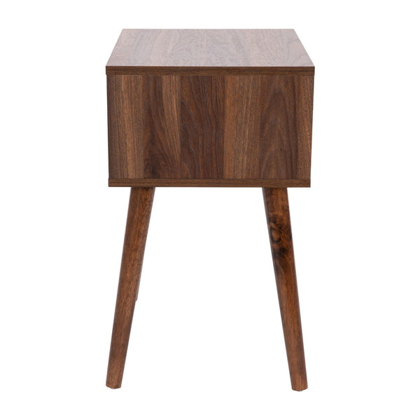English Elm Hatfield Mid-Century Modern One Drawer Nightstand - Stylish Accent Table with Soft Close Storage EM-0319-WAL-GG