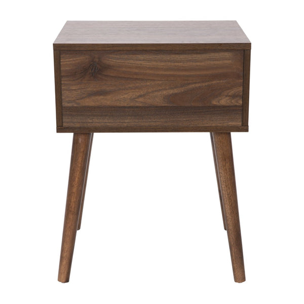 English Elm Hatfield Mid-Century Modern One Drawer Nightstand - Stylish Accent Table with Soft Close Storage EM-0319-WAL-GG
