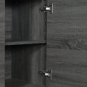 English Elm Hatfield Mid-Century Modern 4-Door Storage Buffet Sideboard with Adjustable Shelves and Soft-Close Doors Black Wash 59.25" EM-0372-BK-GG