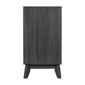 English Elm Hatfield Mid-Century Modern 4-Door Storage Buffet Sideboard with Adjustable Shelves and Soft-Close Doors Black Wash 59.25" EM-0372-BK-GG