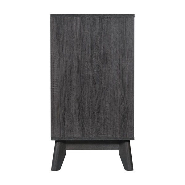 English Elm Hatfield Mid-Century Modern 4-Door Storage Buffet Sideboard with Adjustable Shelves and Soft-Close Doors Black Wash 59.25" EM-0372-BK-GG