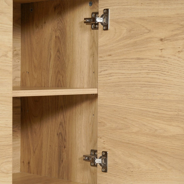 English Elm Hatfield Mid-Century Modern 4-Door Storage Buffet Sideboard with Adjustable Shelves and Soft-Close Doors Light Natural 59.25" EM-0372-LTNAT-GG