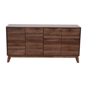 English Elm Hatfield Mid-Century Modern 4-Door Storage Buffet Sideboard with Adjustable Shelves and Soft-Close Doors Dark Walnut 59.25" EM-0372-WAL-GG