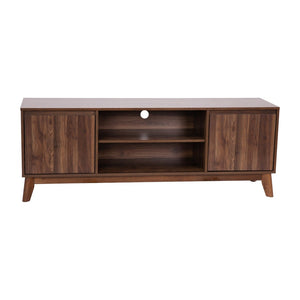 English Elm Hatfield Mid-Century Modern TV Stand for 64" TVs - Stylish Media Center with Soft-Close Doors & Storage Dark Walnut 59" EM-TV1500-WAL-GG