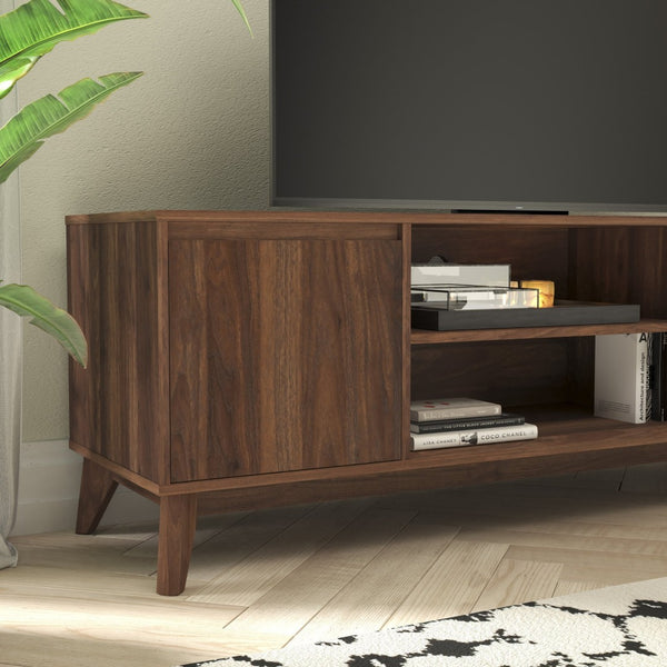English Elm Hatfield Mid-Century Modern TV Stand for 64" TVs - Stylish Media Center with Soft-Close Doors & Storage Dark Walnut 59" EM-TV1500-WAL-GG