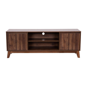 English Elm Hatfield Mid-Century Modern TV Stand for 64" TVs - Stylish Media Center with Soft-Close Doors & Storage Dark Walnut 59" EM-TV1500-WAL-GG
