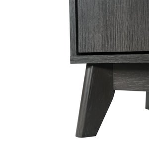 English Elm Hatfield Mid-Century Modern TV Stand for 64" TVs - Stylish Media Center with Soft-Close Doors & Storage Black Wash 71" EM-TV1801-BK-GG