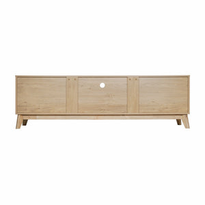 English Elm Hatfield Mid-Century Modern TV Stand for 64" TVs - Stylish Media Center with Soft-Close Doors & Storage Light Natural 71" EM-TV1801-LTNAT-GG