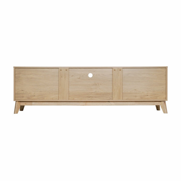 English Elm Hatfield Mid-Century Modern TV Stand for 64" TVs - Stylish Media Center with Soft-Close Doors & Storage Light Natural 71" EM-TV1801-LTNAT-GG