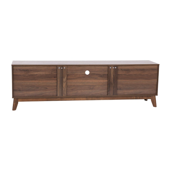 English Elm Hatfield Mid-Century Modern TV Stand for 64" TVs - Stylish Media Center with Soft-Close Doors & Storage Dark Walnut 71" EM-TV1801-WAL-GG