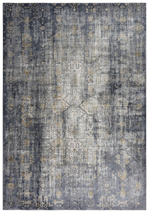 Rizzy Emerge EMG925 Power Loomed  Polyester Rug Gold/Charcoal 8'6" x 11'10"