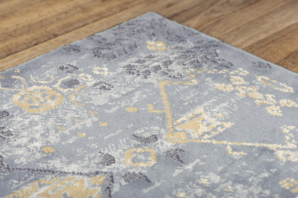 Rizzy Emerge EMG925 Power Loomed  Polyester Rug Gold/Charcoal 8'6" x 11'10"