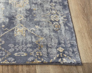 Rizzy Emerge EMG925 Power Loomed  Polyester Rug Gold/Charcoal 8'6" x 11'10"