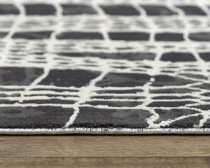 Rizzy Emerge EMG926 Power Loomed  Polyester Rug Beige/Black 8'6" x 11'10"