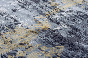 Rizzy Emerge EMG928 Power Loomed  Polyester Rug Gray/Black 8'6" x 11'10"