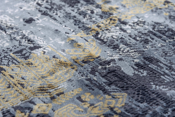 Rizzy Emerge EMG928 Power Loomed  Polyester Rug Gray/Black 8'6" x 11'10"