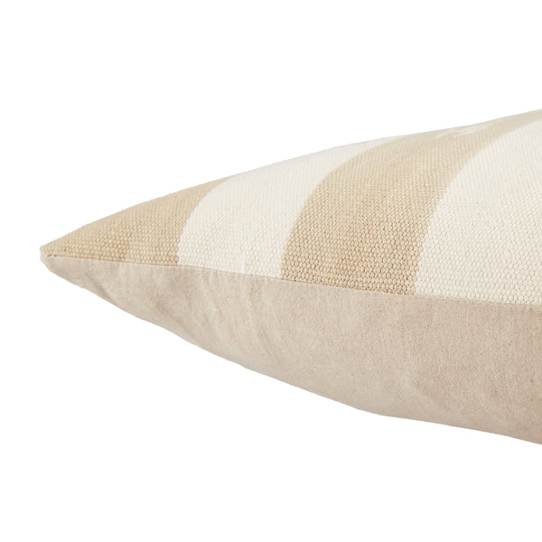 Jaipur Living Jaipur Living Vanda Woven Cotton Kilim Stripe Pillow Cover for Bohemian Neutral Rooms Taupe PLC102297