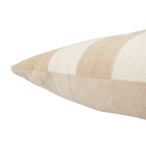 Jaipur Living Jaipur Living Vanda Kilim Stripe Woven Cotton Accent Pillow for Bohemian Global Interiors Taupe Poly Fill PLW103507