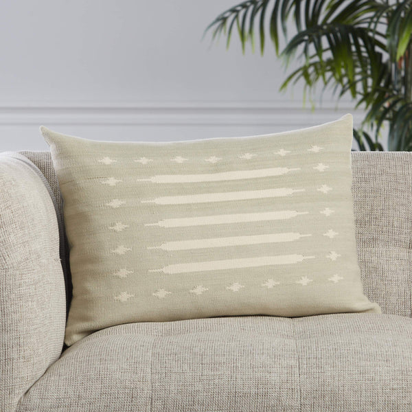 Jaipur Living Jaipur Living Ikenna Cotton Lumbar Pillow Cover Kilim Tribal Geometric Sofa Accent Light Mint PLC102291