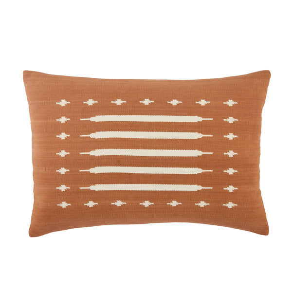 Jaipur Living Jaipur Living Ikenna Kilim Geometric Cotton Lumbar Pillow for Boho Global Decor Terracotta Down PLW103446
