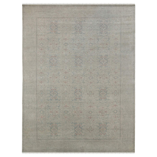 AMER Rugs Empress Hand-knotted Wool Viscose Area Rug with Classic Border for Living Room or Entryway 2' x 3' EMP10203