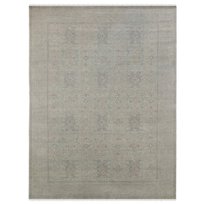 AMER Rugs Empress Hand-knotted Wool Viscose Area Rug with Classic Border for Living Room or Entryway 6' x 9' EMP10609