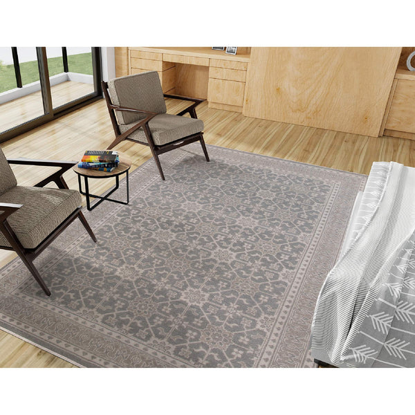 Empress Hand-knotted Wool Viscose Area Rug Classic Bordered Design for Home Decor Accent